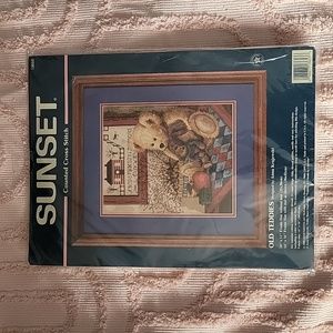 Counted Cross Stitch, Old Teddies by Sunset. NWOT.